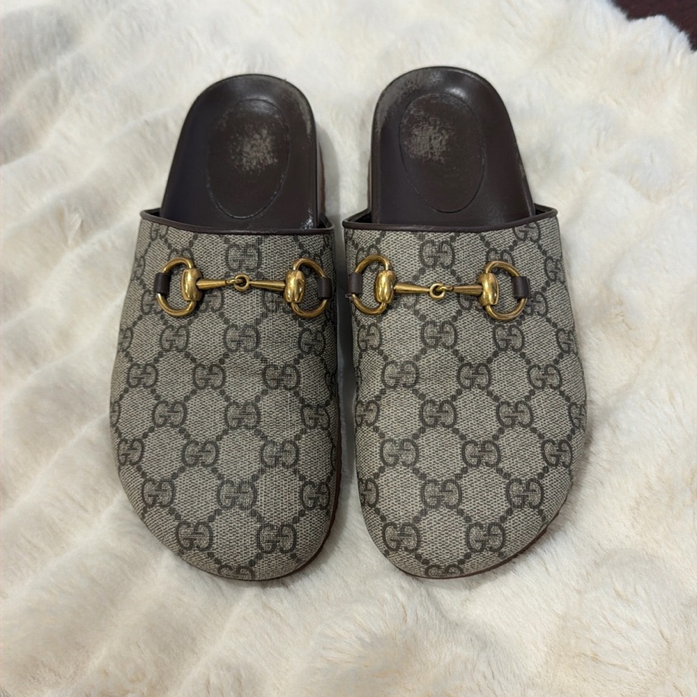 Gucci monogram clogs